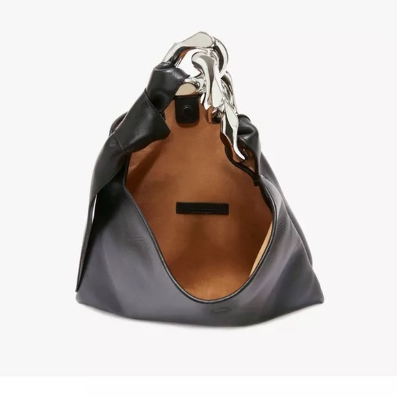 🎄NWT JW Anderson Small Chain Hobo Black Leather Bag - Picture 3 of 14
